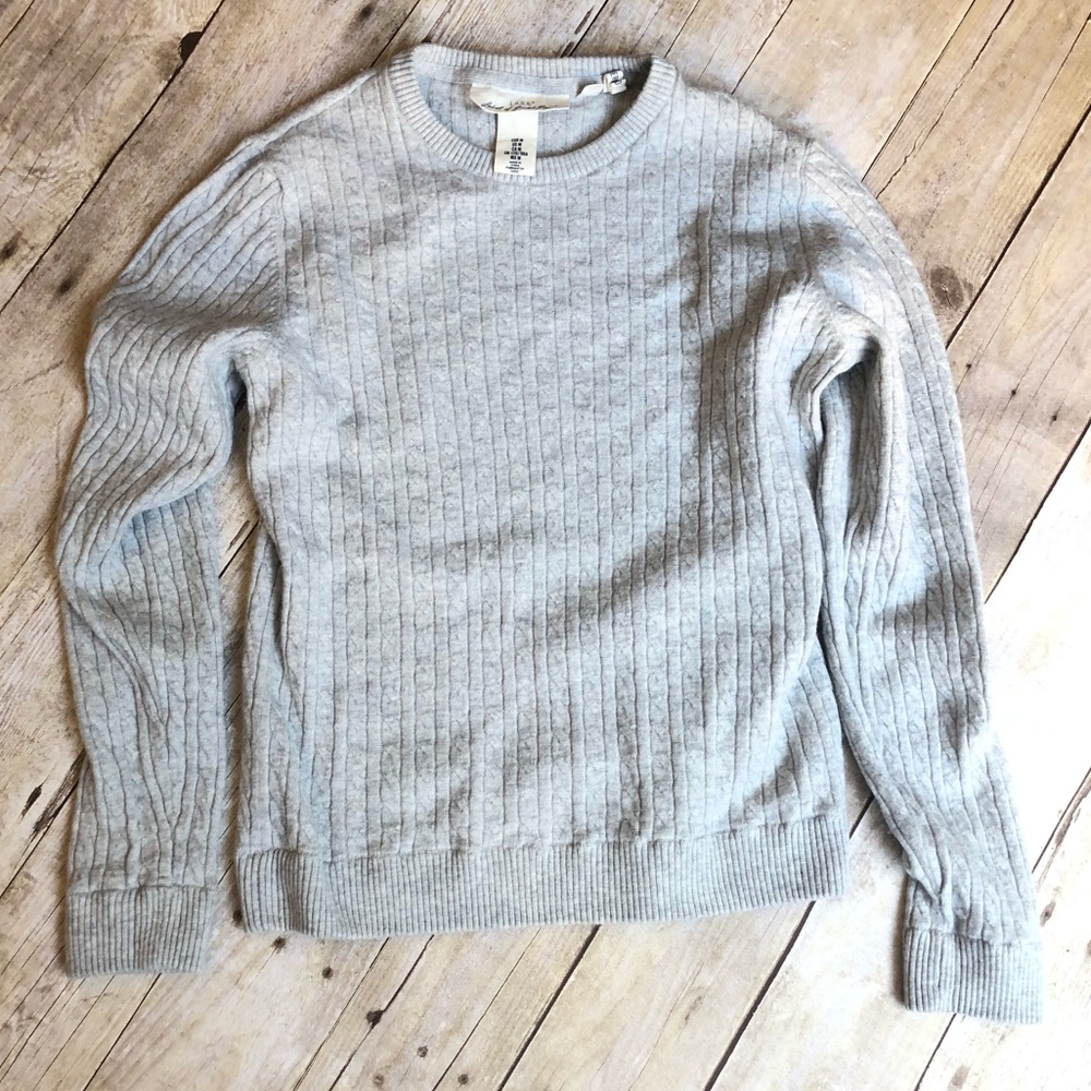 H&M cozy gray wool blend sweater size medium